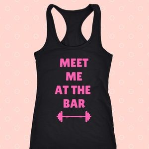 Meet me at the bar women's fitness workout tank